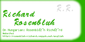 richard rosenbluh business card